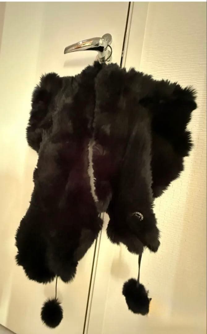 黒ファーポンチョ・ケープコート