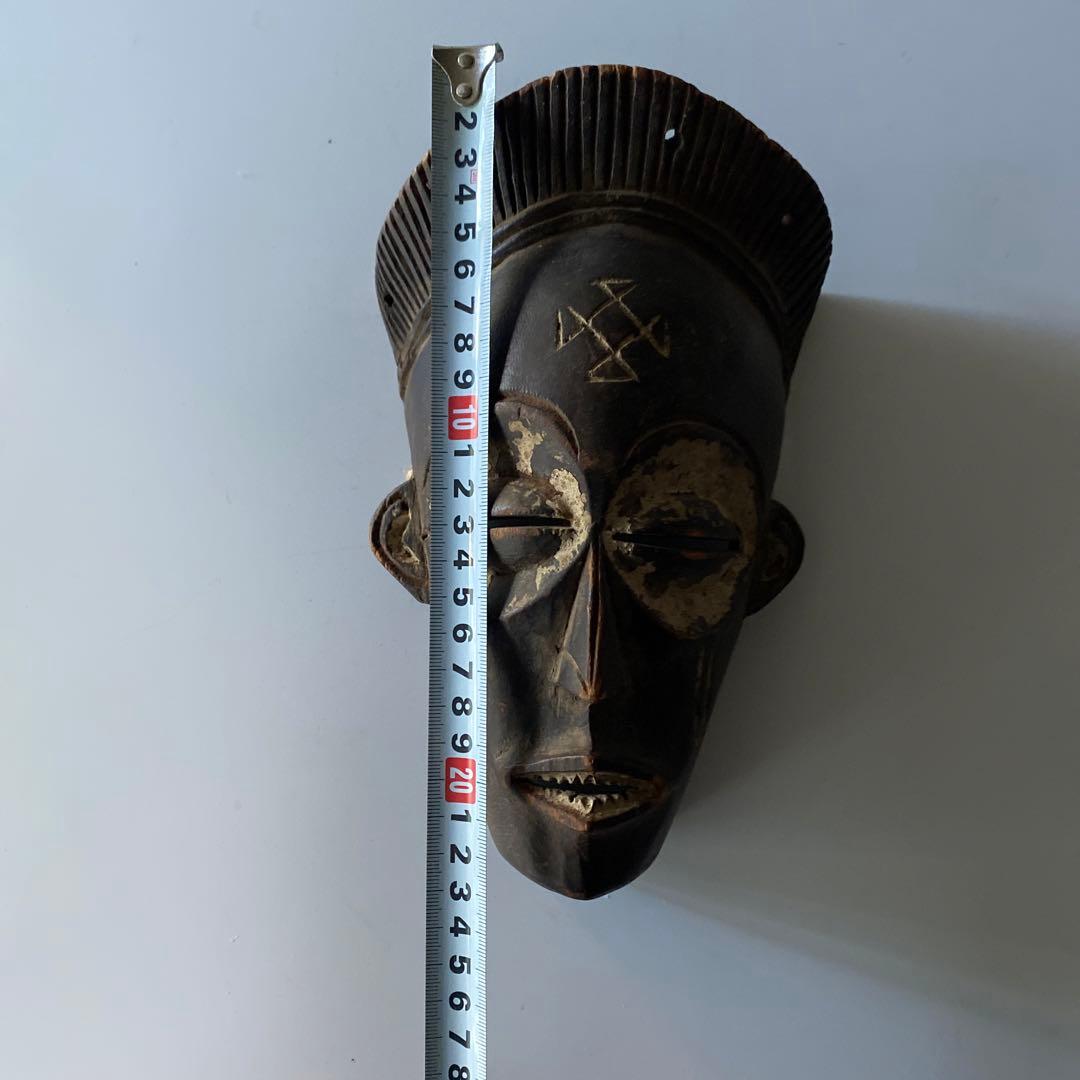 アフリカ 木彫り マスク 骨董 チョクウェ族 アンティーク お面 芹沢銈介