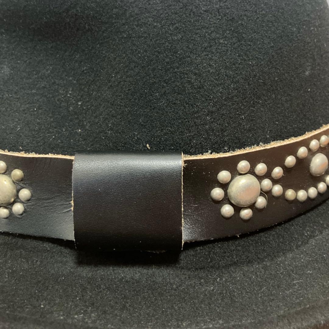 ニューヨークハット × HTC ウールハット レザー スタッズ 美品 アメリカ製