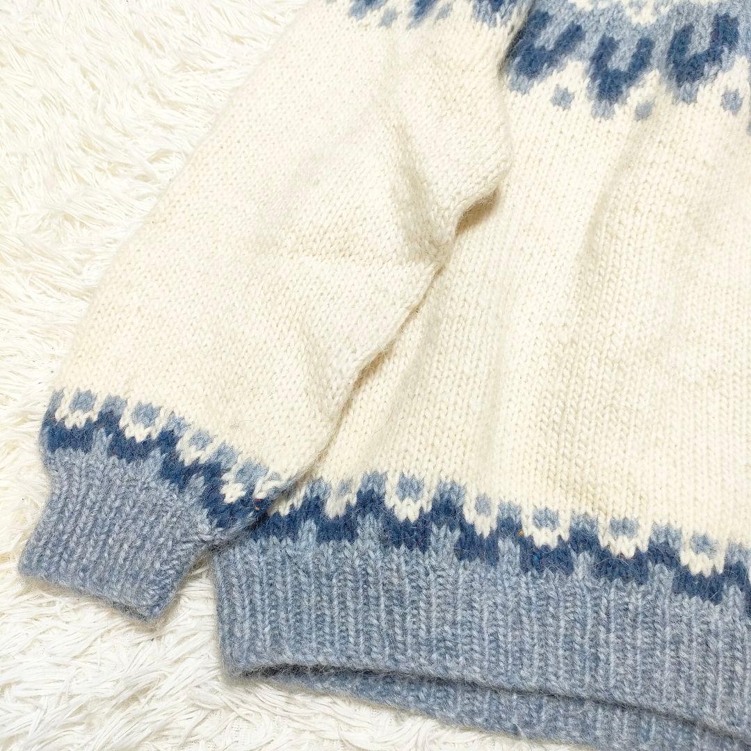 シェットランド　セーター　ノルディック柄　肉厚ピュアウール100%　XL〜XXL