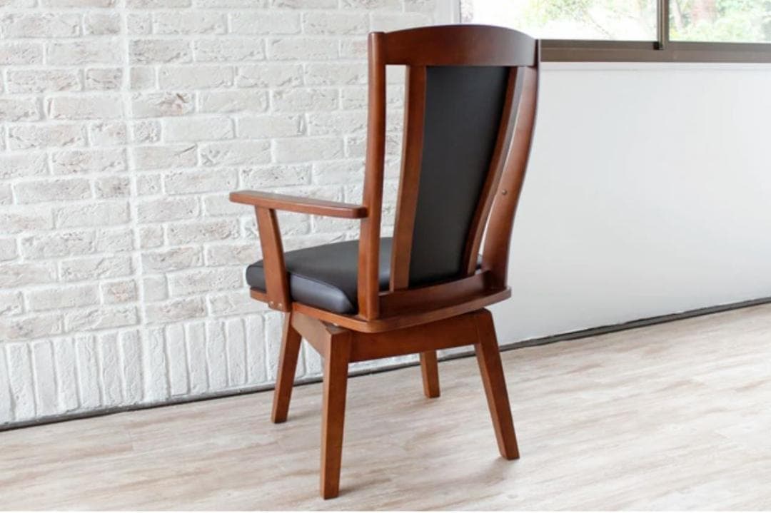 CRS　回転式ダイニングチェア　8脚　ブラウン　アームチェア　肘付