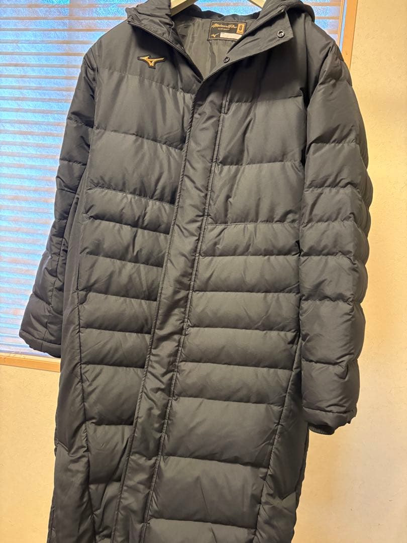 ★美品★ MIZUNO PRO メジャークオリティ　ダウンコート黒ベンチコートO