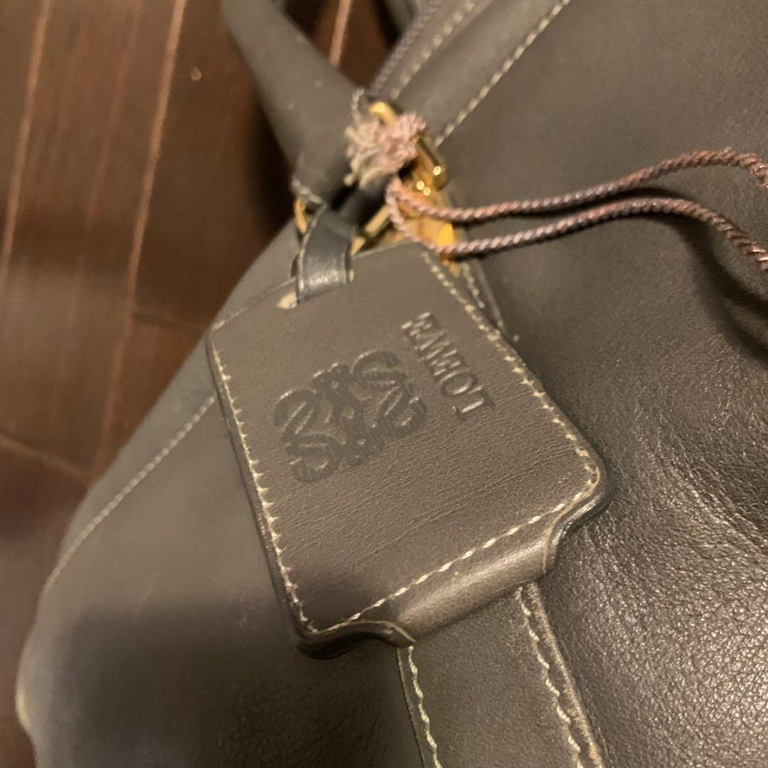 LOEWE ロエベ　レザー　ショルダー　ボストンバッグ　グレー　革