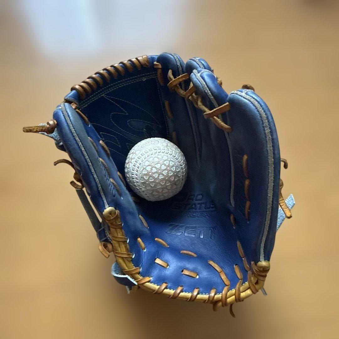 ZETT プロステイタス　軟式用オーダー投手用　グローブ 青