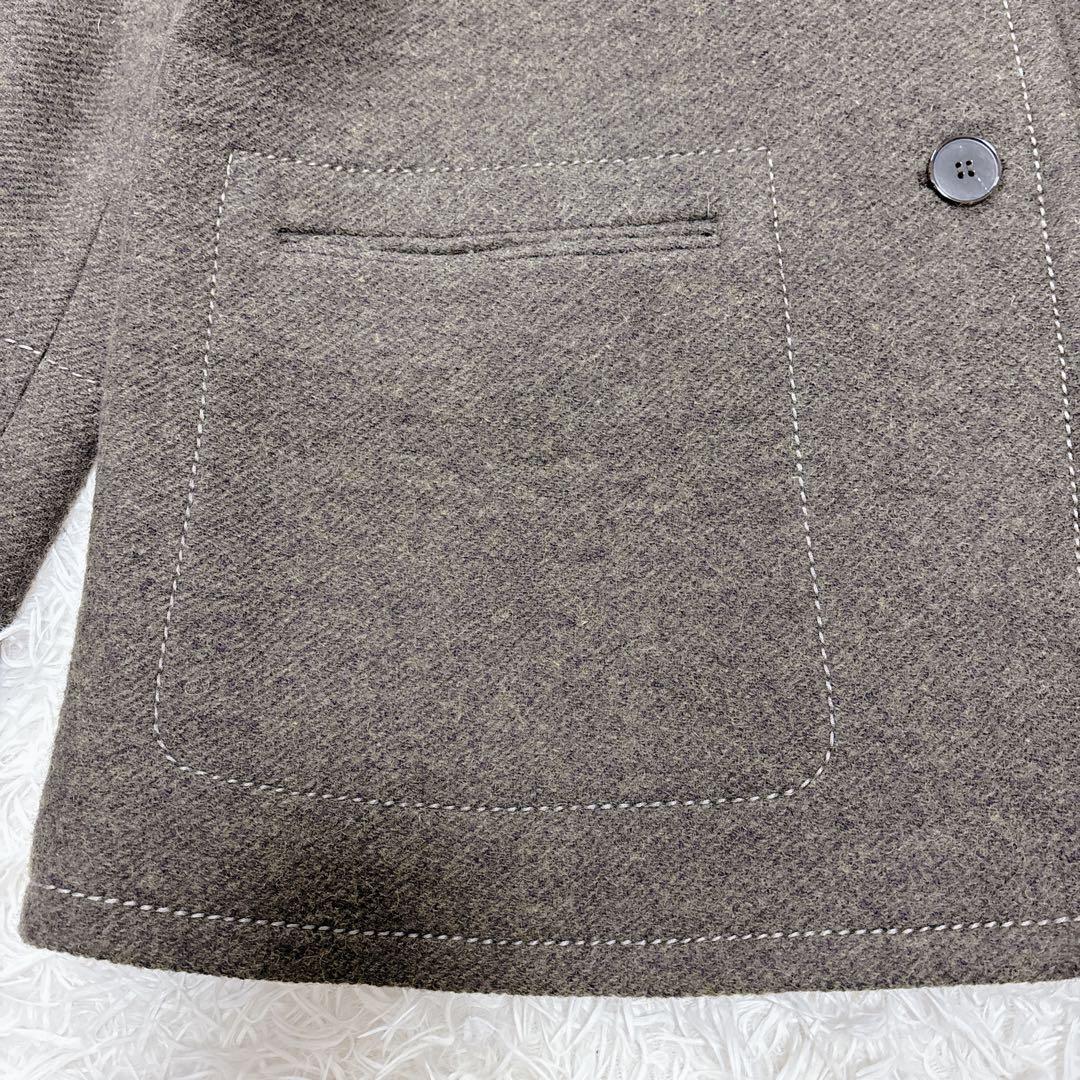 【美品】ビーディングハート　ウールコート　オリーブ