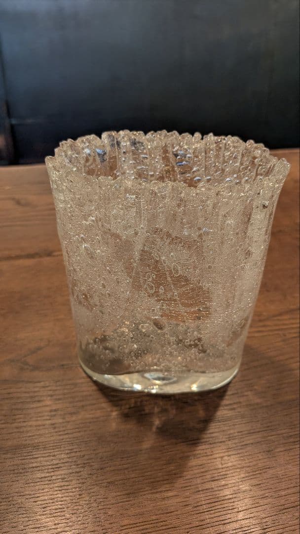 晴耕社ガラス工房 荒川尚也作 ガラス オーバル花器