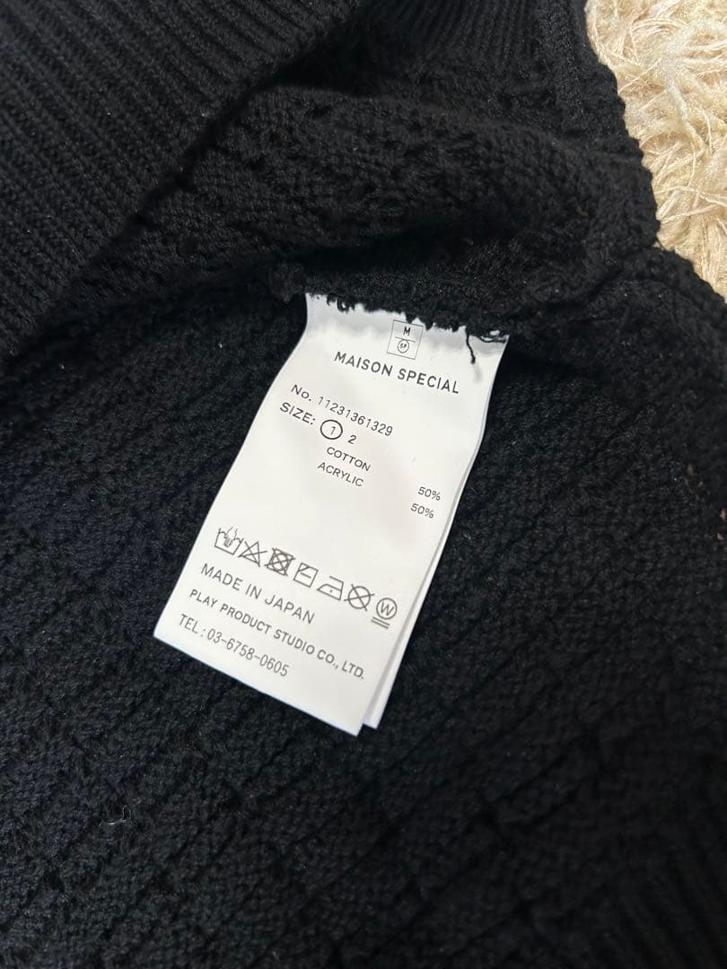 MAISON SPECIAL ブラックポロシャツ サイズ1