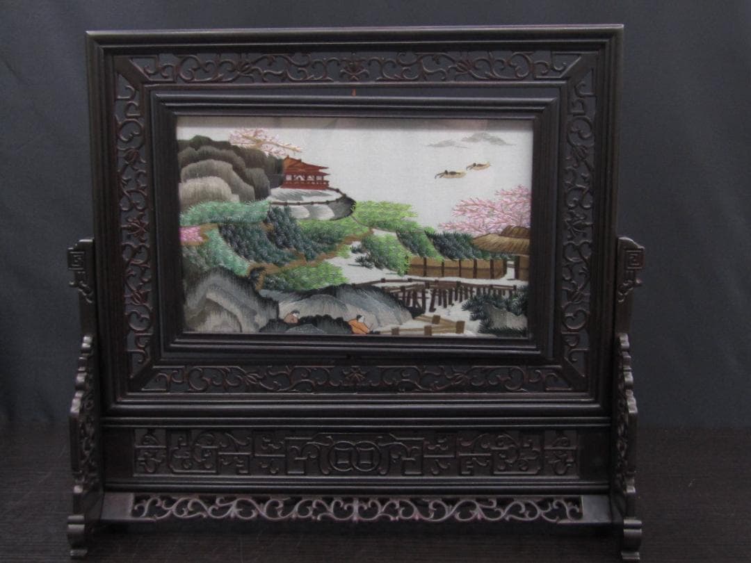 【未使用長期保管品】中国伝統工芸品 蘇州刺繍 2個セット