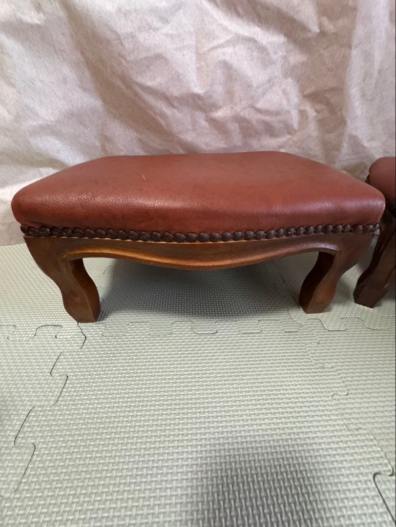 スツール 猫脚 オットマン 補助椅子　イタリア家具　アンティーク