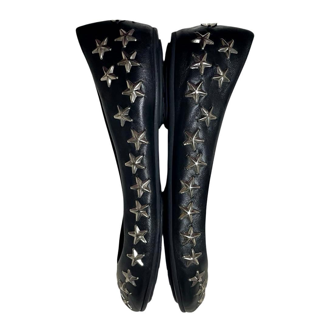 美品 Jimmy Choo ジミーチュウ パンプス フラット スタッズ 23.5