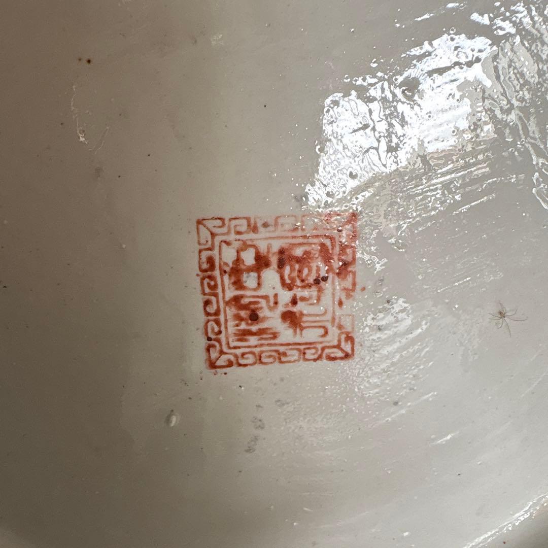 花柄の中国風二重壺 高さ約56cm