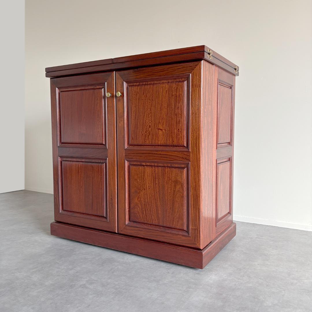 折り畳み式 カウンターキャビネット ワインラック 引き出し収納つき