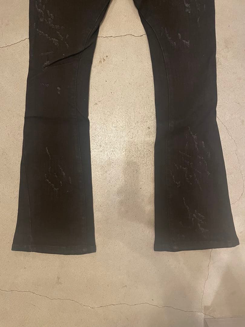 VALABASAS バラバサス フレアスキニーデニムダメージ ブラック 29