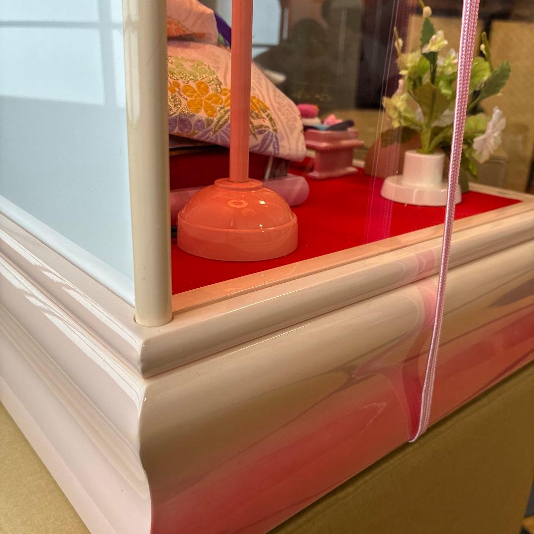 雛人形　アクリルケース　木枠ピンク（※2月9日削除予定）