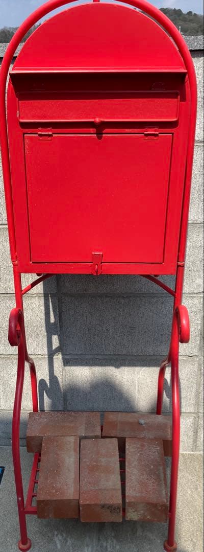 昭和　レトロ　アンティーク　レッド　ポスト　赤い　メールボックス　お洒落　独立