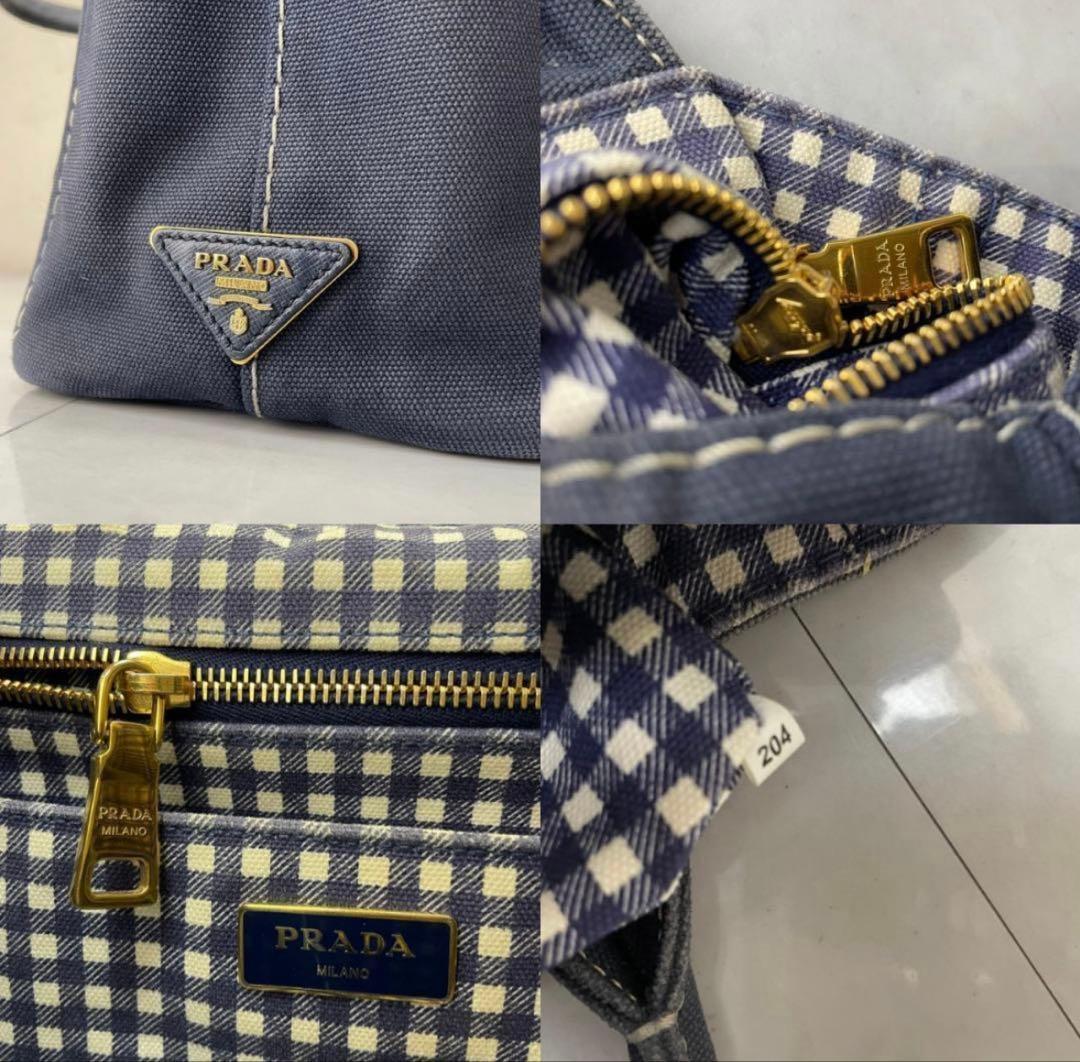 PRADA カナパ プラダ 2way ショルダー ギンガムチェック