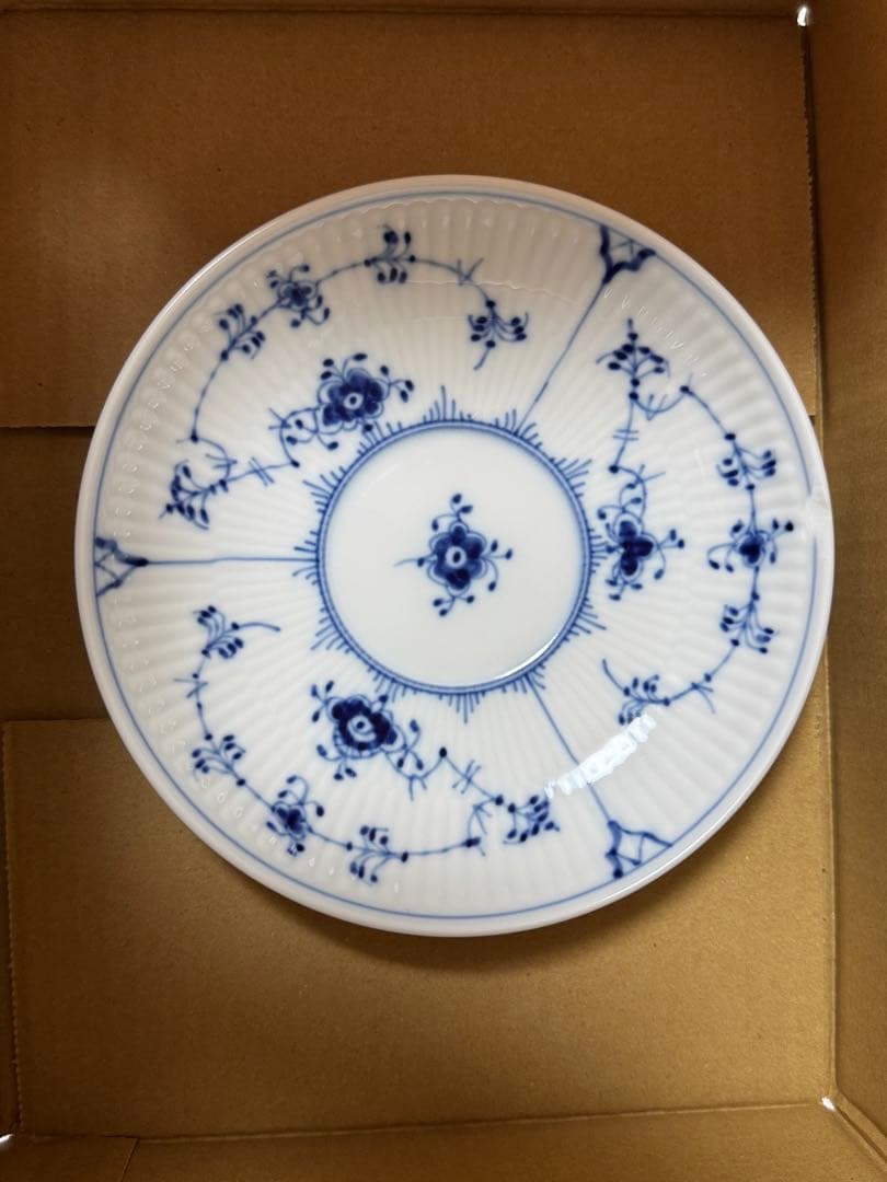 スロイヤルコペンハーゲンブルーフルーテッドプレイン プレート3枚