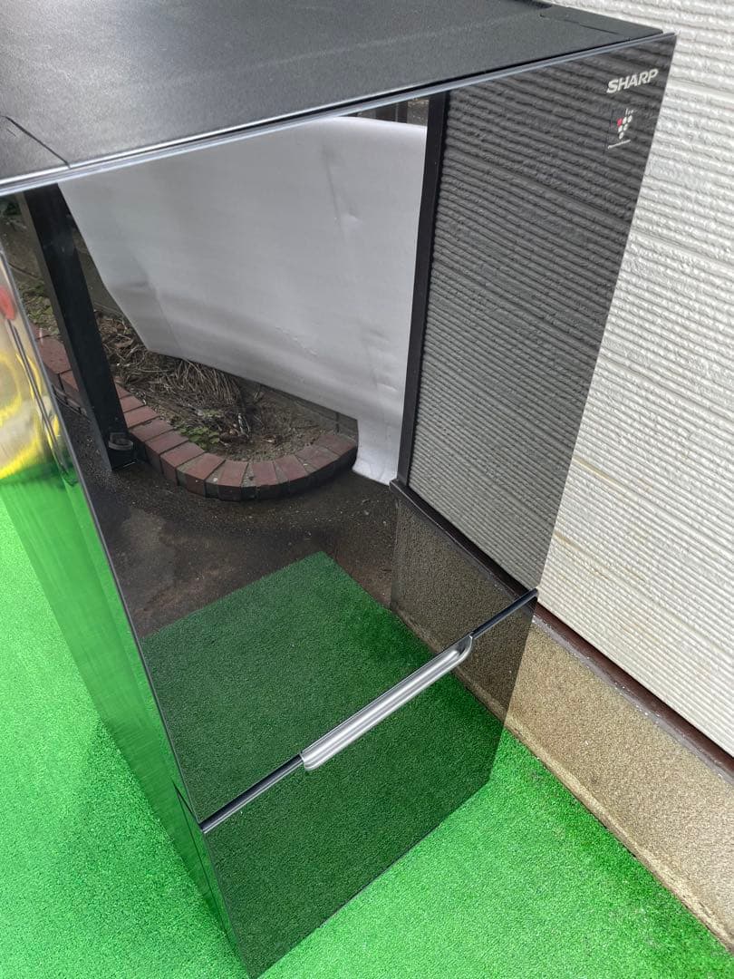737美品✨ シャープ ガラストップ 左右つけかえどっちもドア 冷蔵庫 ブラック