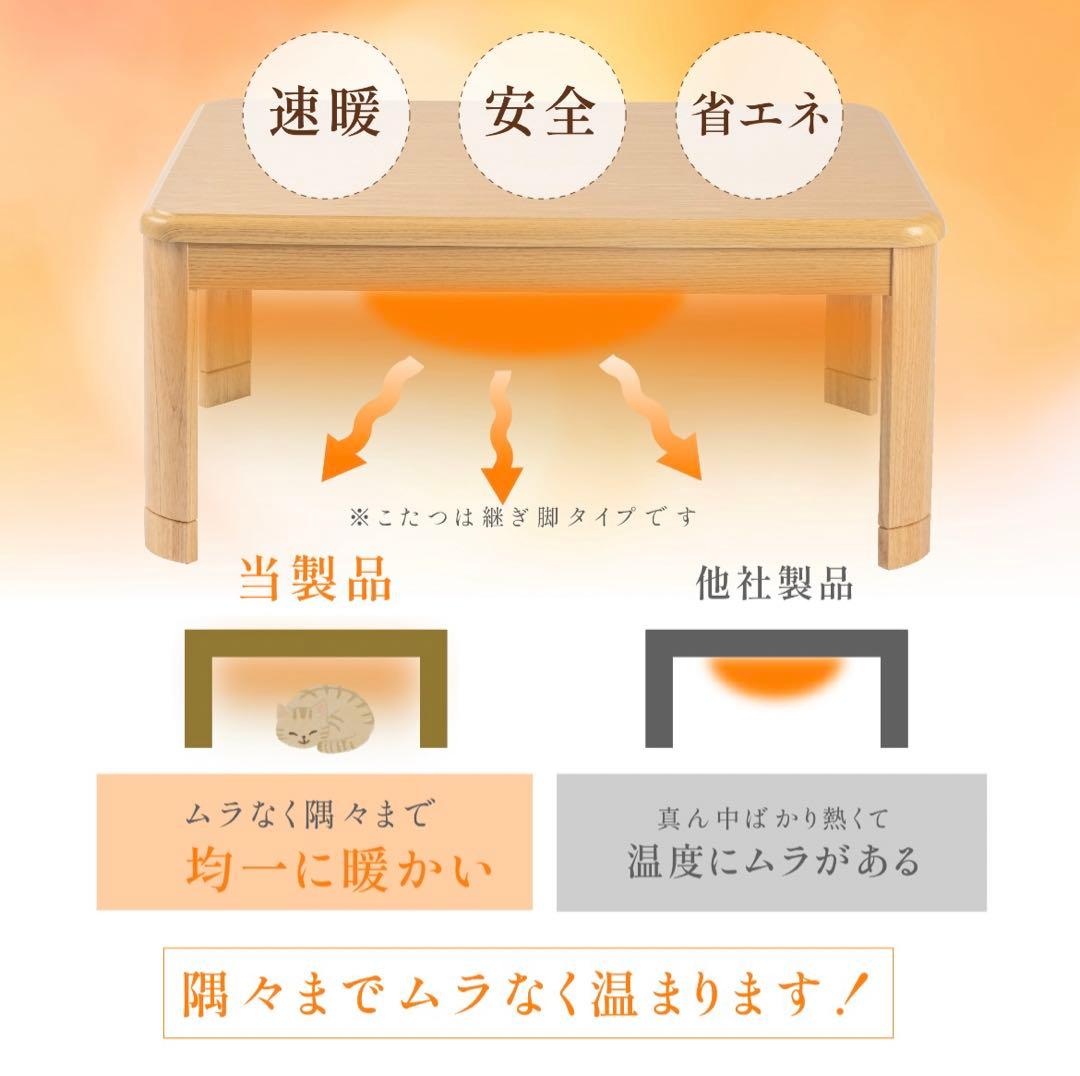 こたつテーブル　長方形　90×60㎝