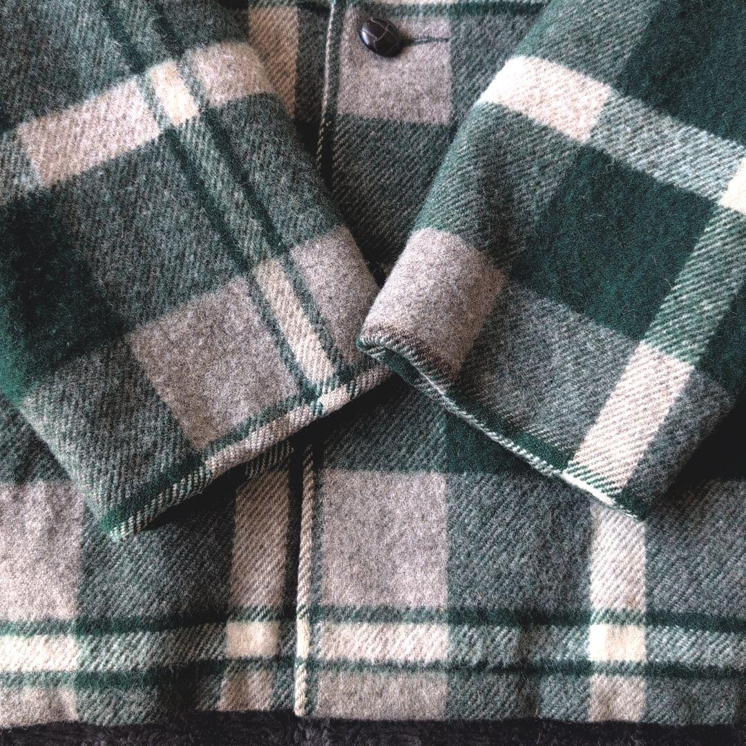 70s ビンテージ ウールリッチ ウールジャケット チェック 裏ボア 古着 L