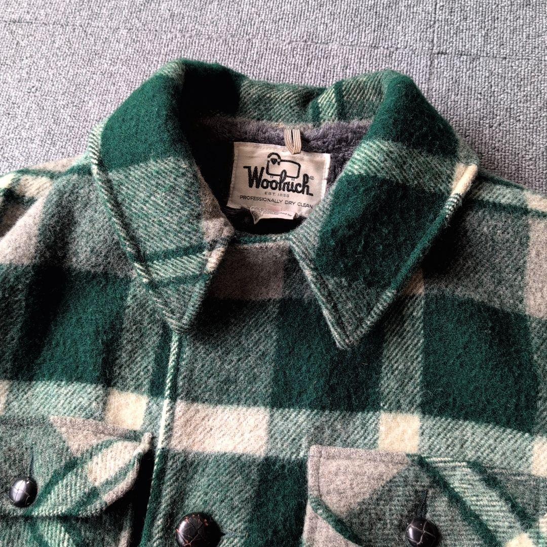 70s ビンテージ ウールリッチ ウールジャケット チェック 裏ボア 古着 L