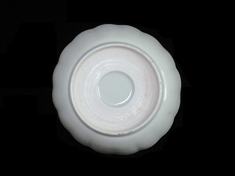 古伊万里　染付　七宝紋に梅の図　膾皿　５客　381AS-CAv