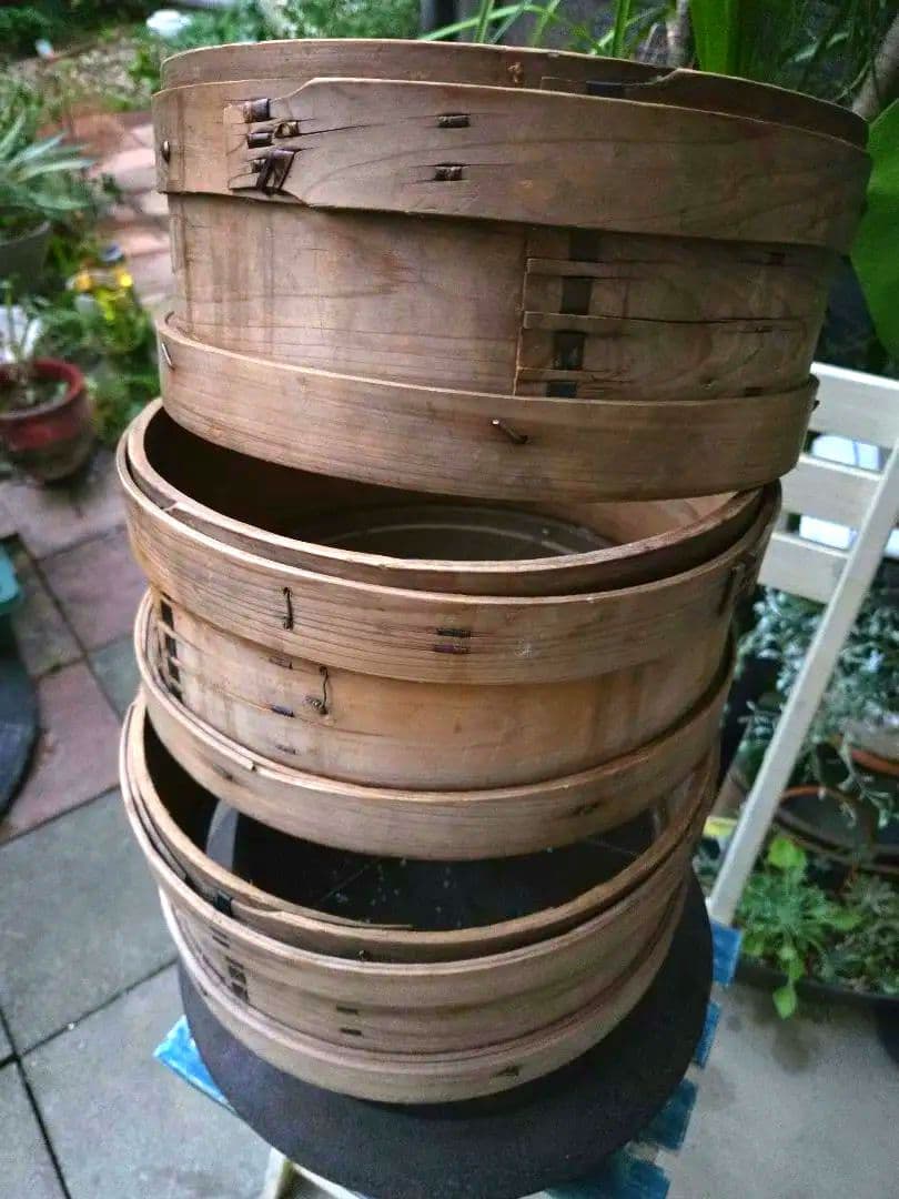 古民具 鉄製羽釜(蓋付き) ／ 和せいろ蒸し器 お餅つき用具