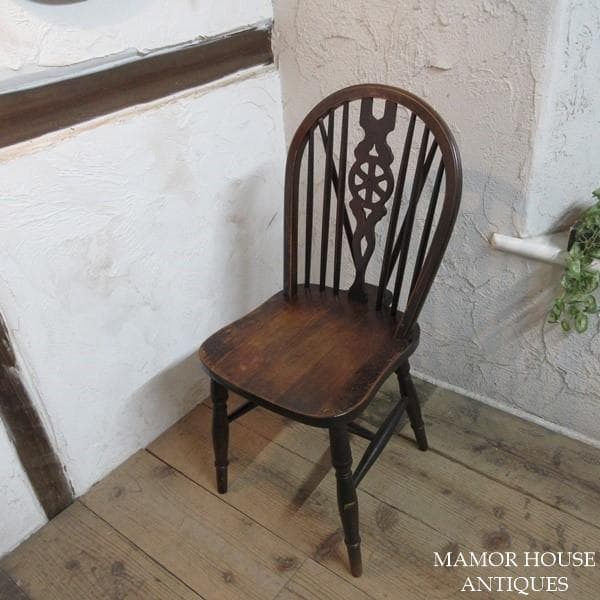 イギリス アンティーク 家具 キッチンチェア 2脚セット 英国 4742e