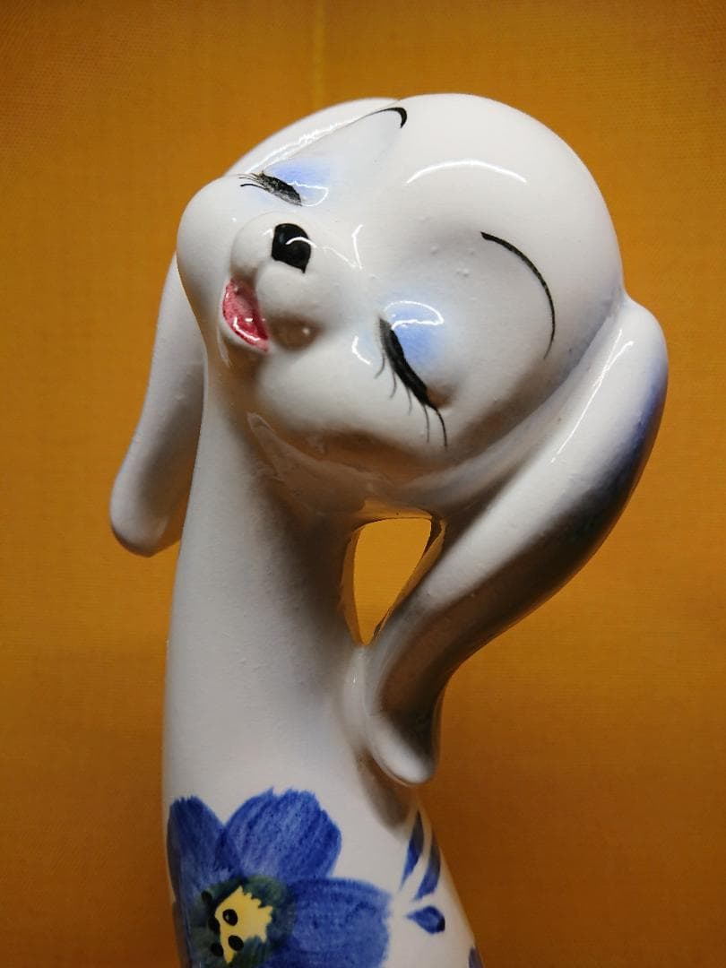 【美品】ビンテージ　いぬ　犬　陶器　置物　インテリア　工芸品　美術品　A1645