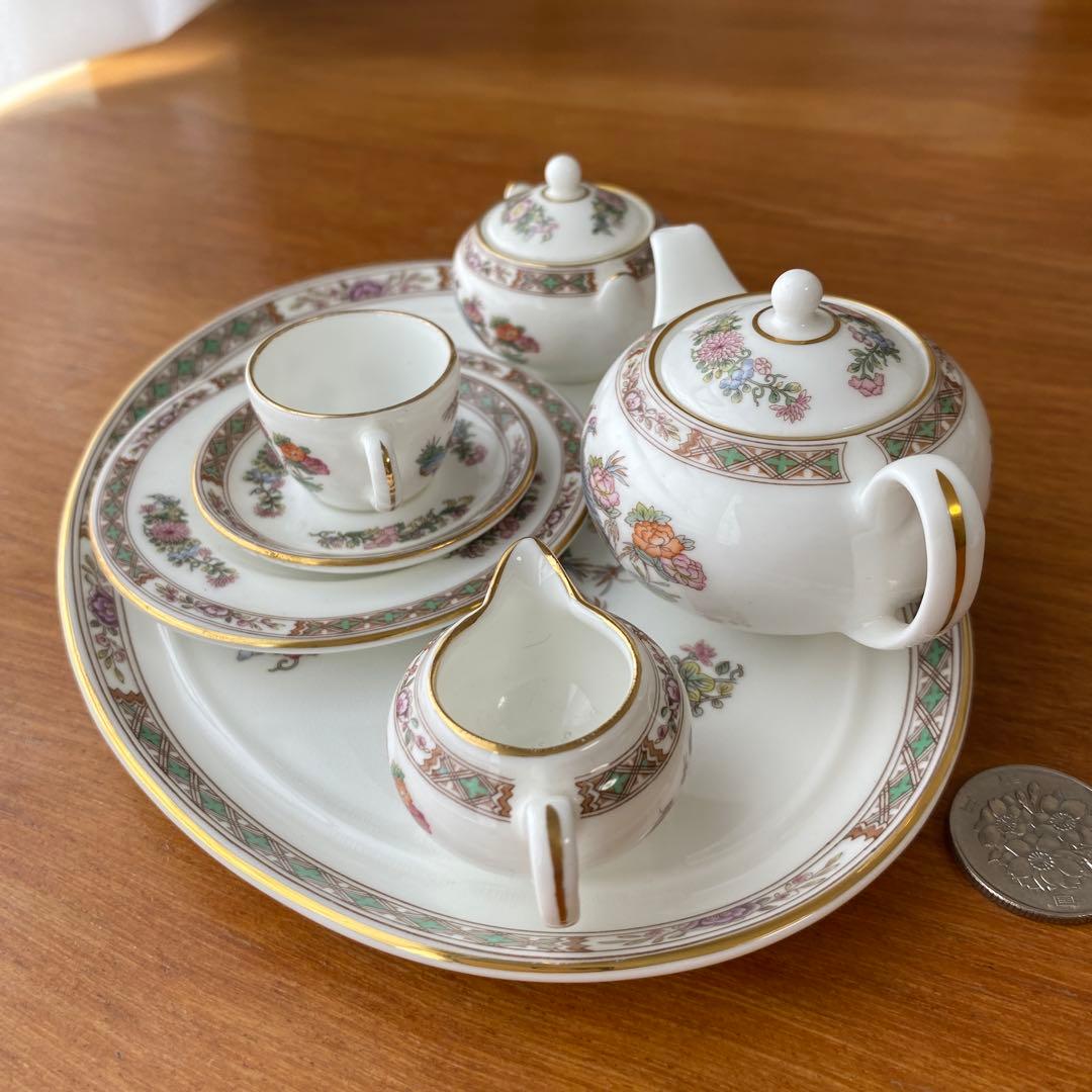 ウェッジウッド クタニクレーン　ミニチュア　ティーセット　孔雀　シノワズリ