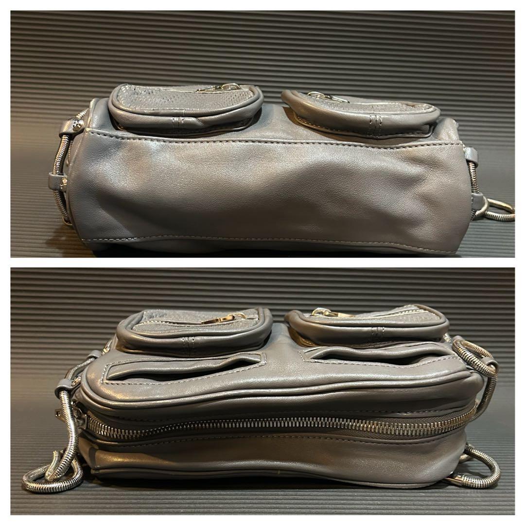 アレキサンダーワン バッグ 2WAY チェーン グレー　ポシェット レザー