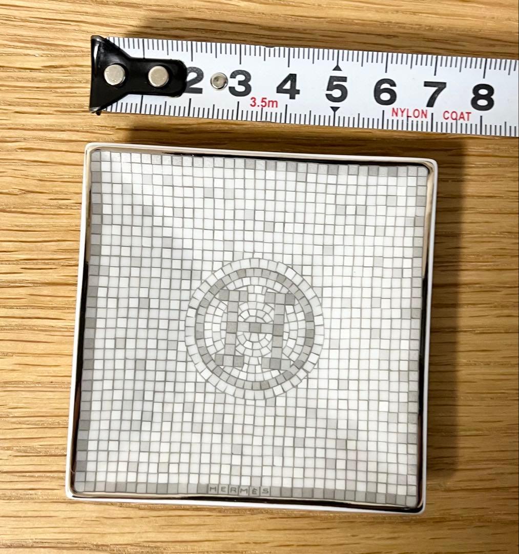 プラチナ カレ No1 トレイ プレート 皿 HERMES エルメス モザイク