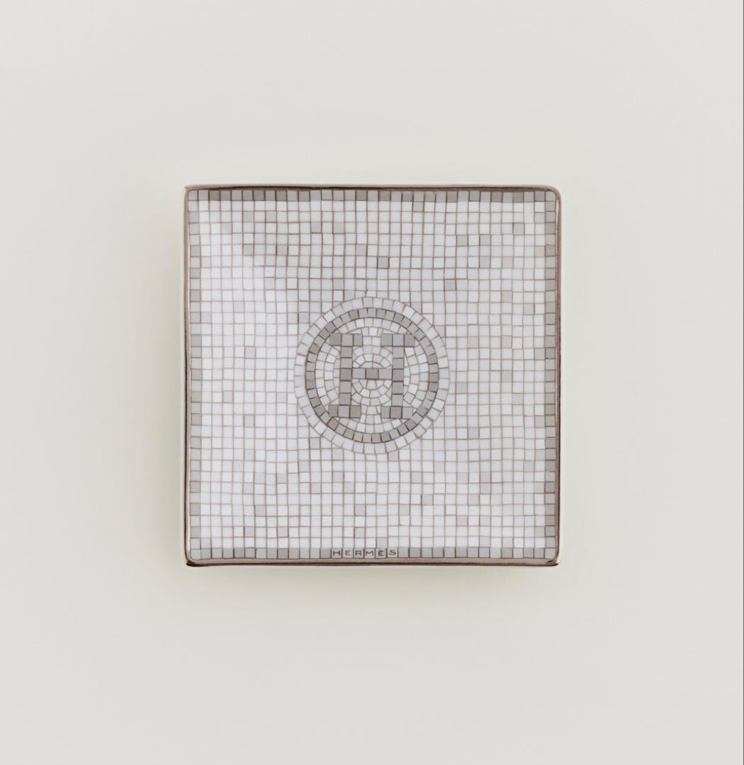 プラチナ カレ No1 トレイ プレート 皿 HERMES エルメス モザイク