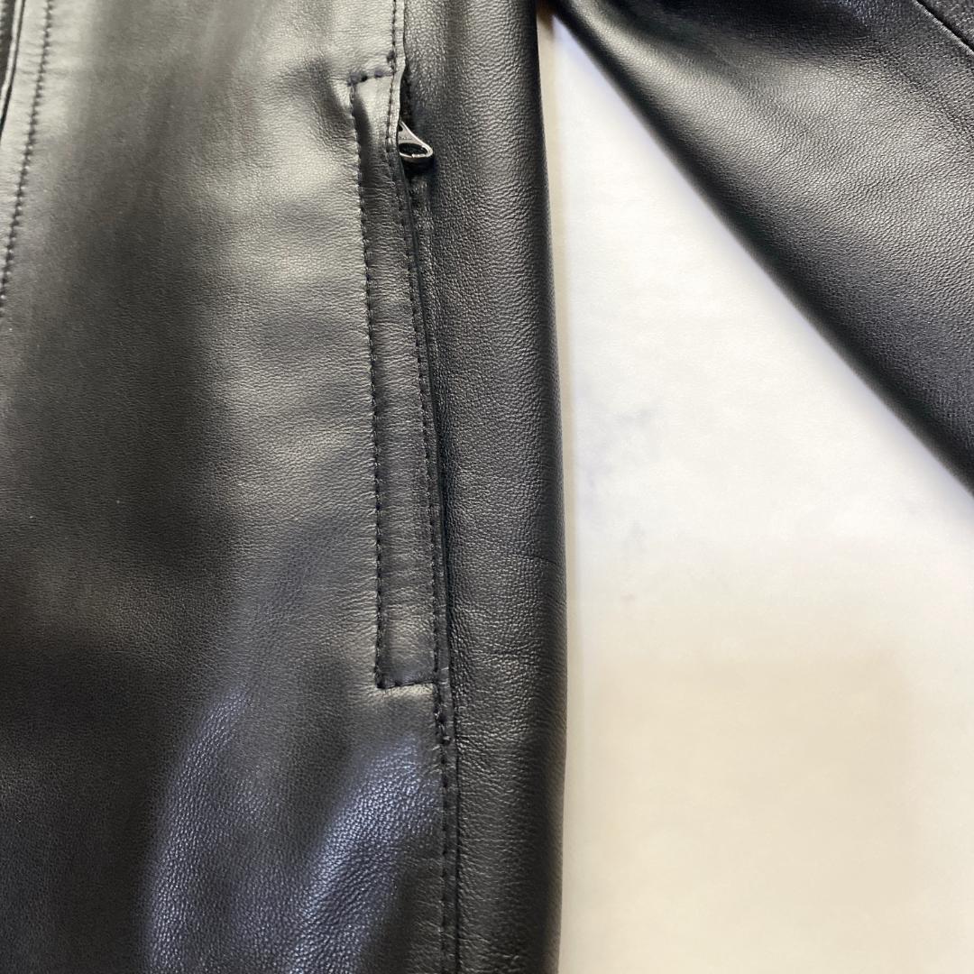 23区 シープレザージャケット ノーカラー 黒 38