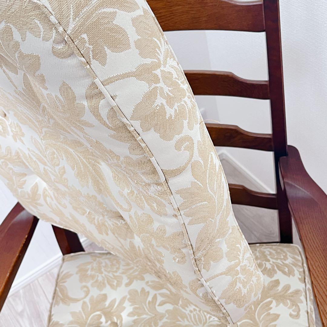 現行品 飛騨産業 穂高 アームチェア フィオレ メロウ ホワイト キツツキマーク