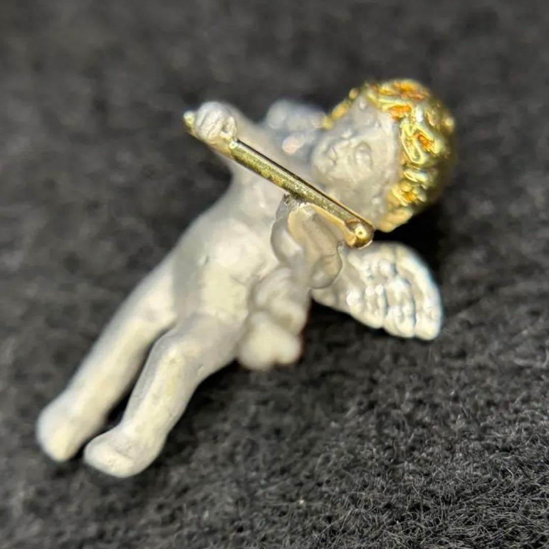中古　職人手作りハンドメイドK18/925silverシルバ天使ペンダントトップ
