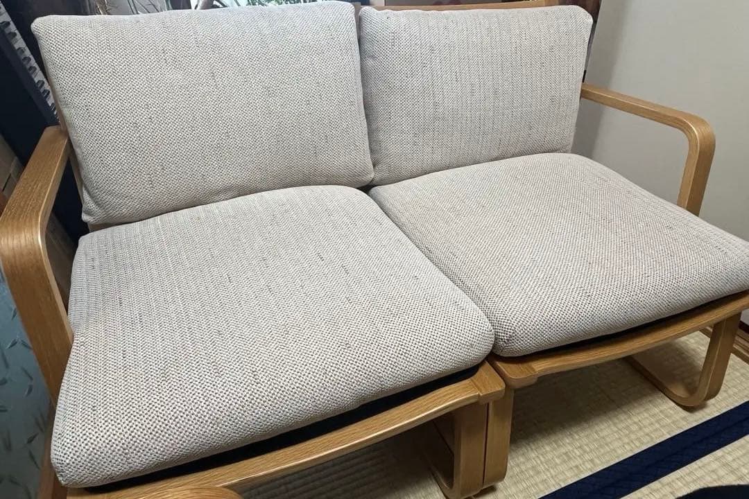 美品　無印良品　リビングでもダイニングでもつかえるソファチェア 3人掛けセット