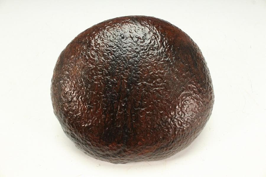 紫檀 刻 手付 皿 13.5cmx12cm 文房四宝(K-HA489)