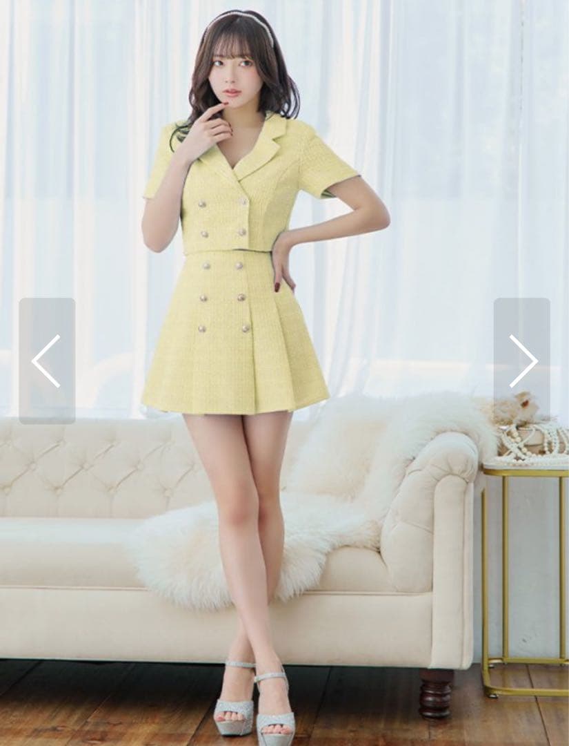 【an /アン】プリーツ/ Aライン/ セットアップ/ ミニドレス キャバドレス