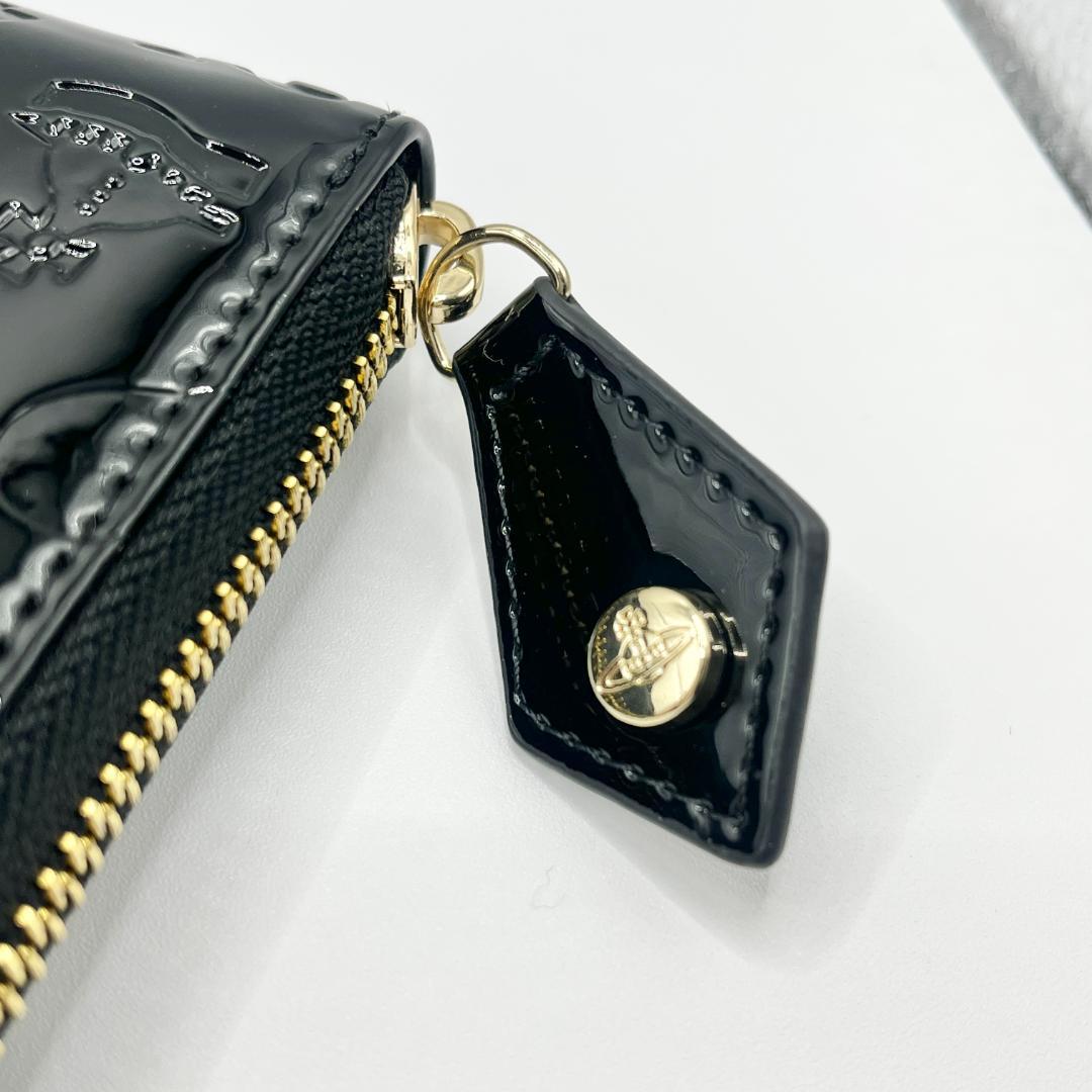 未使用 Vivienne Westwood 黒 長財布 エナメル 大人気 型押し