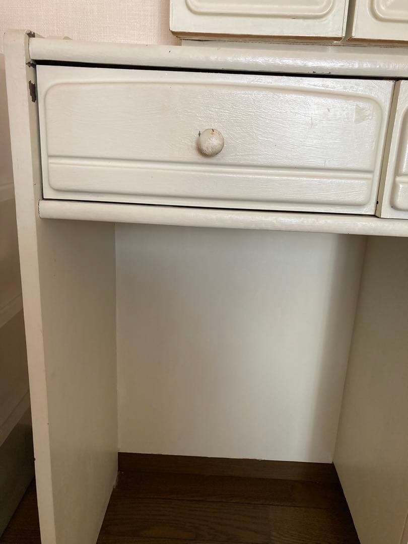 レトロ　ホワイト三面鏡ドレッサー