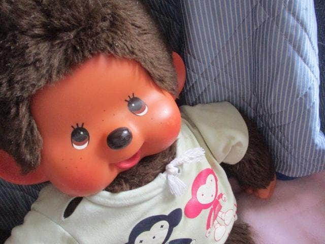 モンチッチぬいぐるみ２体 LOTTE☆Sekiguchi/赤いスタイ もんちっち