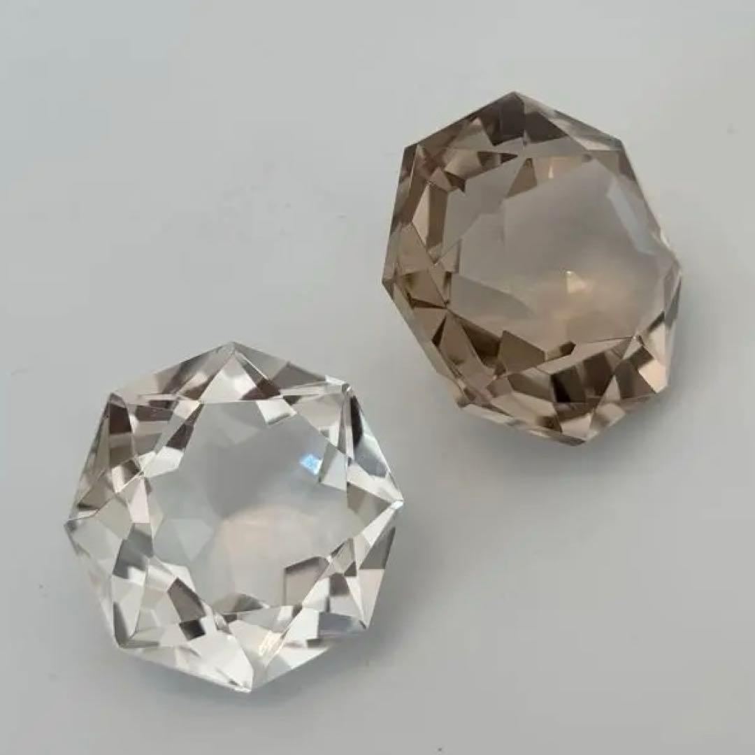 高品質/ダイヤモンドファセットカット/スモーキークォーツ/水晶