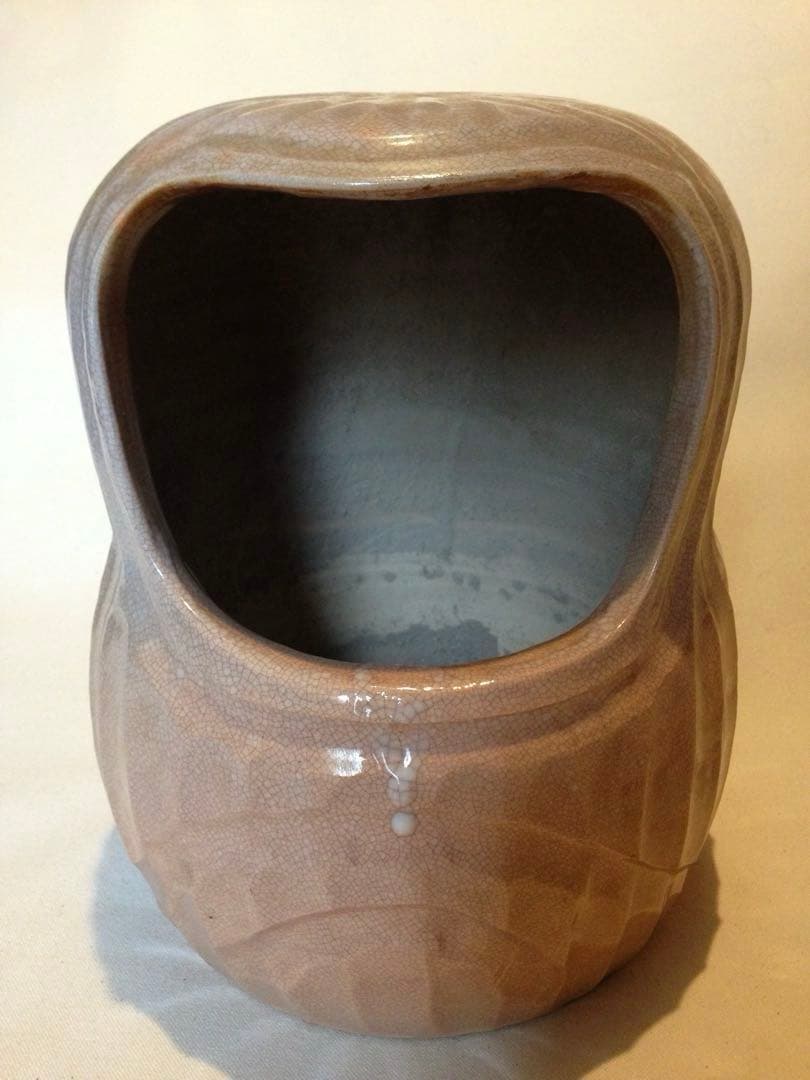 希少！経年70年以上 萩焼 だるま火鉢 手火鉢 手炙り 手炉 陶器 茶道具 花器