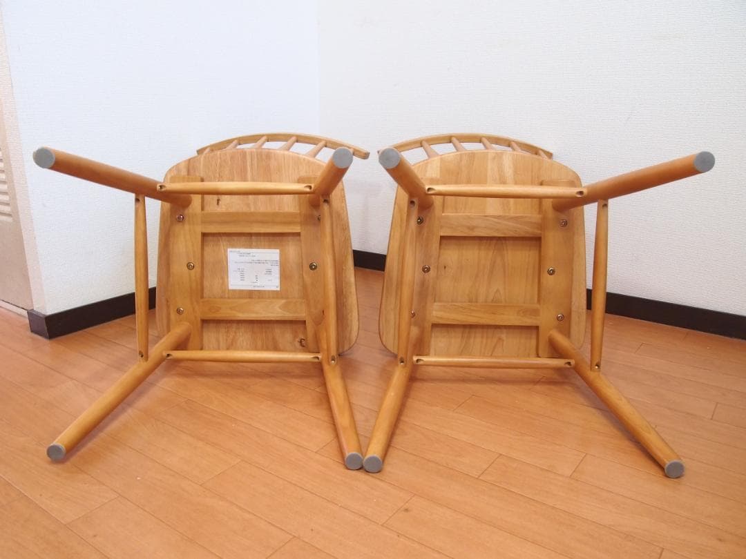 【美品】タンスのゲン ダイニングチェア 2脚 ウィンザーチェア/椅子 ウッド家具