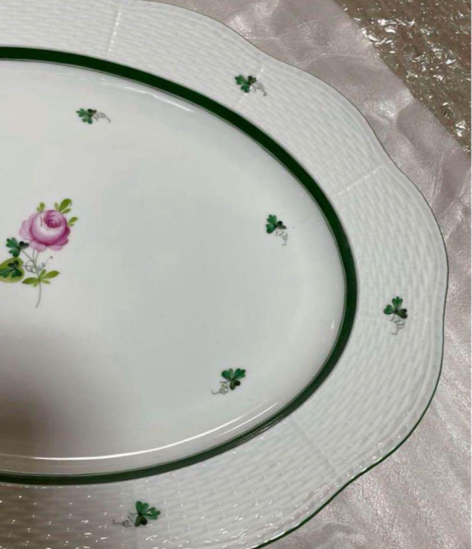 未使用 ヘレンド 大皿 36cm オーバルプラター ウィーンの薔薇