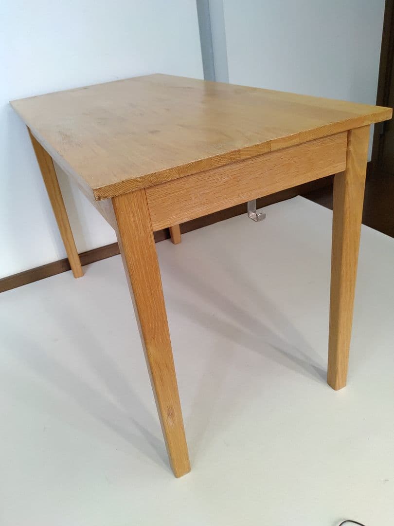 無印良品 良品計画 天然木 デスク 机 フック 引出し付 匿名配送 送料無料
