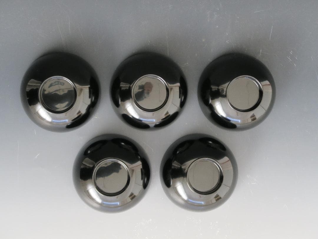 【輪島塗】鉄仙蒔絵 吸物椀 黒塗 五客揃 天然木 共箱