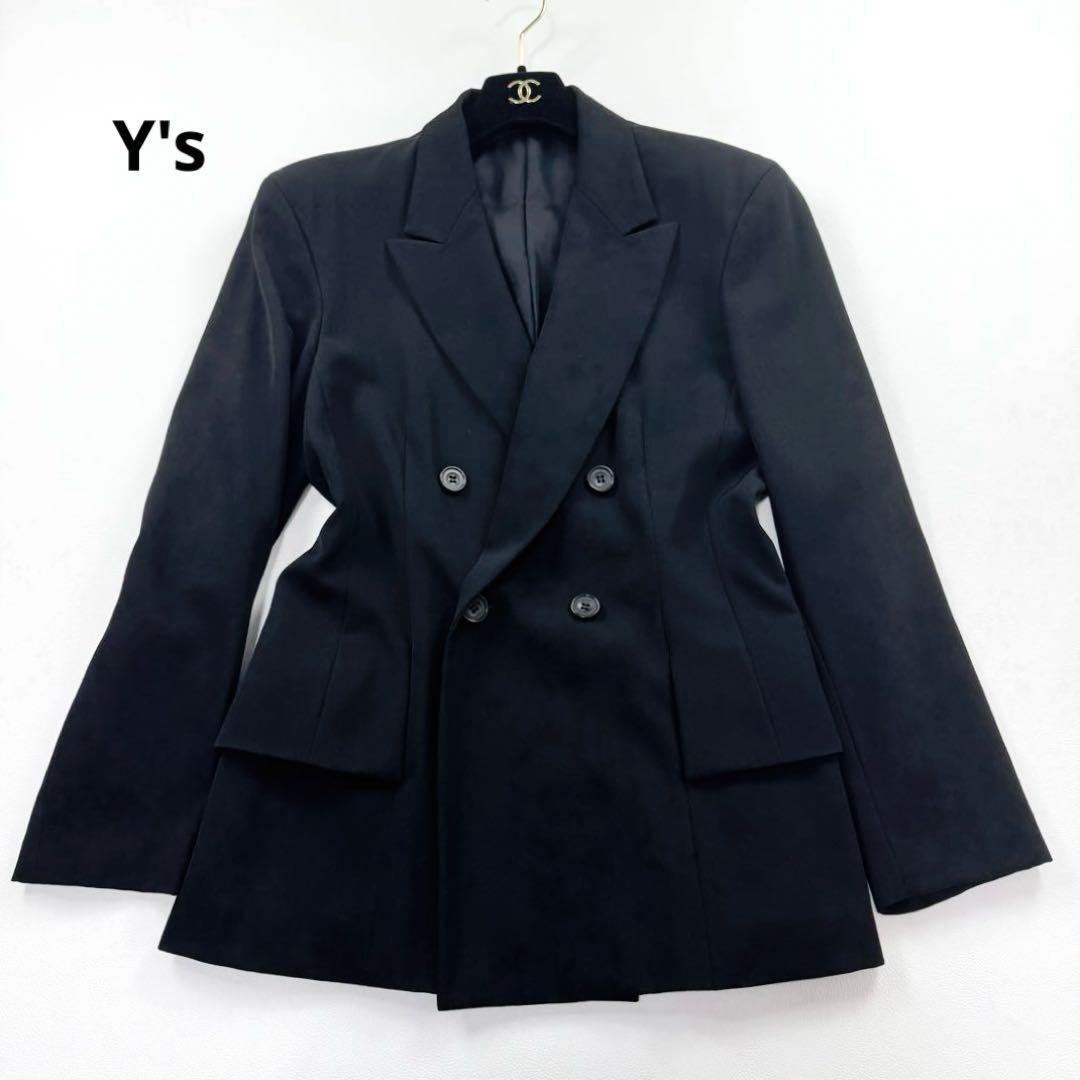 美品✨ワイズ テーラードジャケット ダブルブレスト ウールギャバジン ブラック