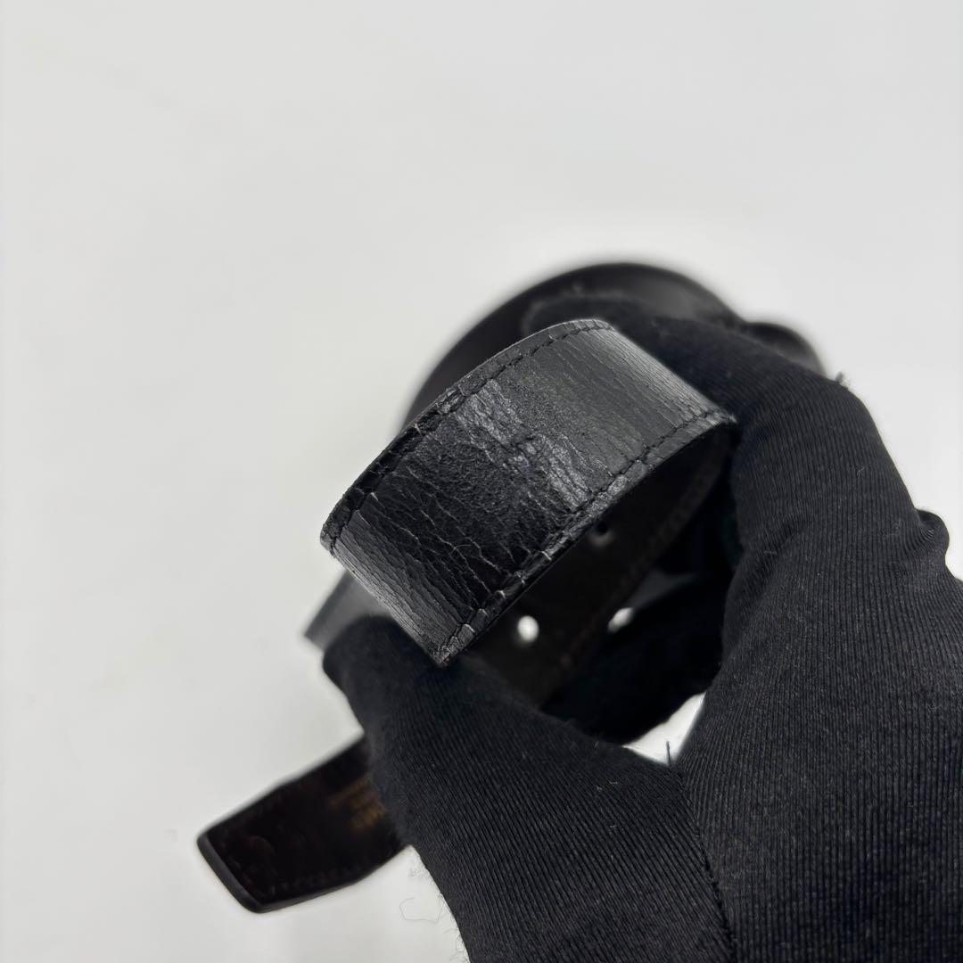 HERMES エルメス リバーシブル レザー ベルト Hバックル 黒　茶